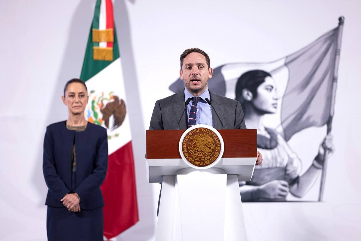Eduardo Clark, subsecretario de Salud, en la "Conferencia del Pueblo" de la presidenta Claudia Sheinbaum el 18 de marzo del 2025. | Crédito: Presidencia