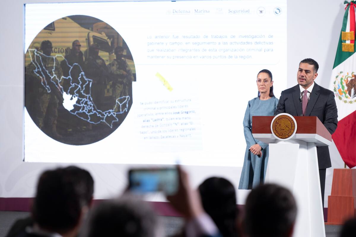 Omar García Harfuch dice que reclutador del rancho Izaguirre reveló que sí asesinaron personas en el lugar. | Crédito: Presidencia