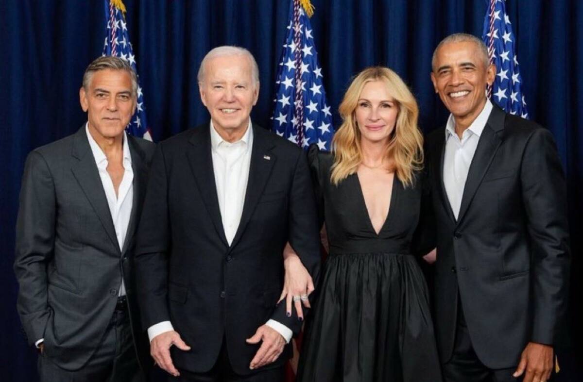 George Clooney, Biden, Julia Roberts, Obama en la recaudación de eventos celebrada en junio del 2024. | Crédito: Instagram oficial de Julia Roberts
