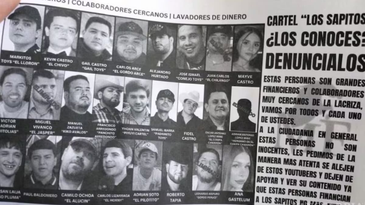 Volantes señalan nexos de influencers y cantantes con grupo criminal. Foto: Especial