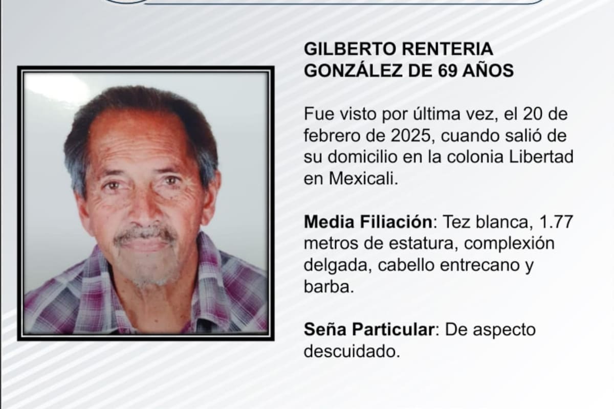 Se solicita ayuda para localizar a Gilberto Rentería González