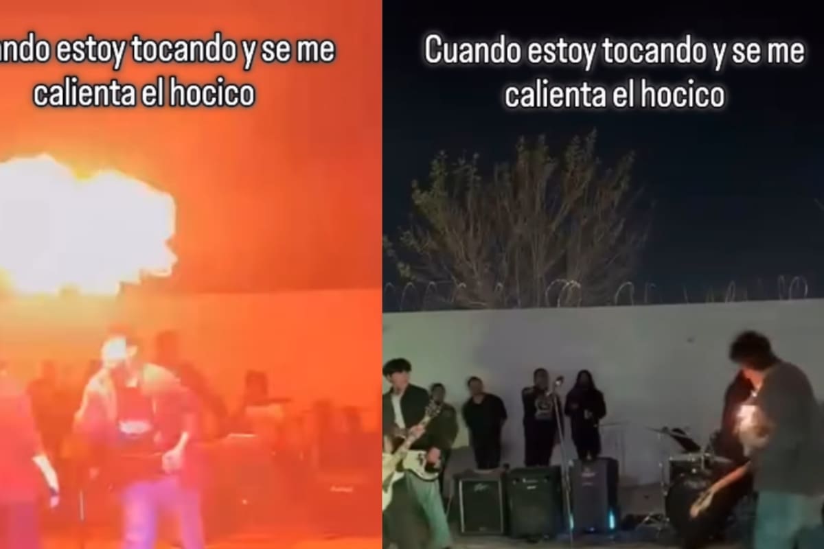 Joven intenta un truco de fuego durante la presentación de su banda y termina incendiándose la boca