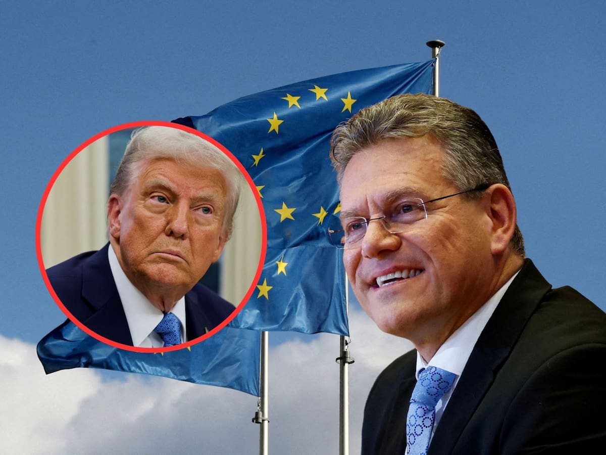 Maros Sefcovic, comisario de Comercio y Economía de la Unión Europea, asegura que la UE busca diálogo rápido con EU para evitar los aranceles de Trump. | Crédito: REUTERS