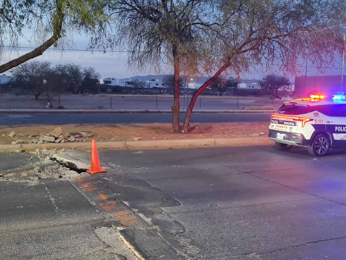 Concreto levantado en bulevar Luis Donaldo Colosio, a la altura de Quiroga, en Hermosillo. | Crédito: Gamaliel González