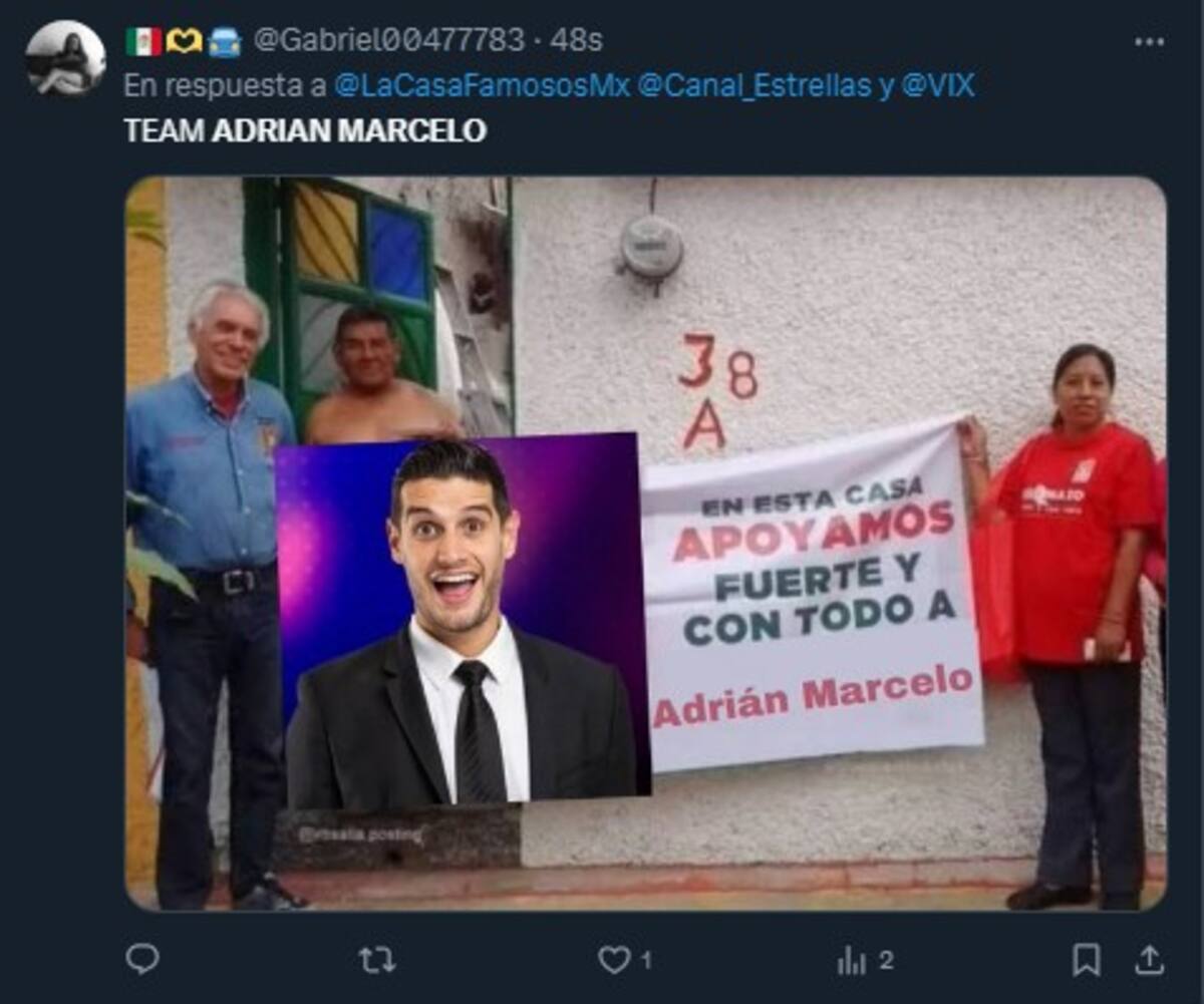 Marcelo se ha convertido en uno de los favoritos de 'La Casa de los Famosos' / Cuenta de X: @Gabriel00477783