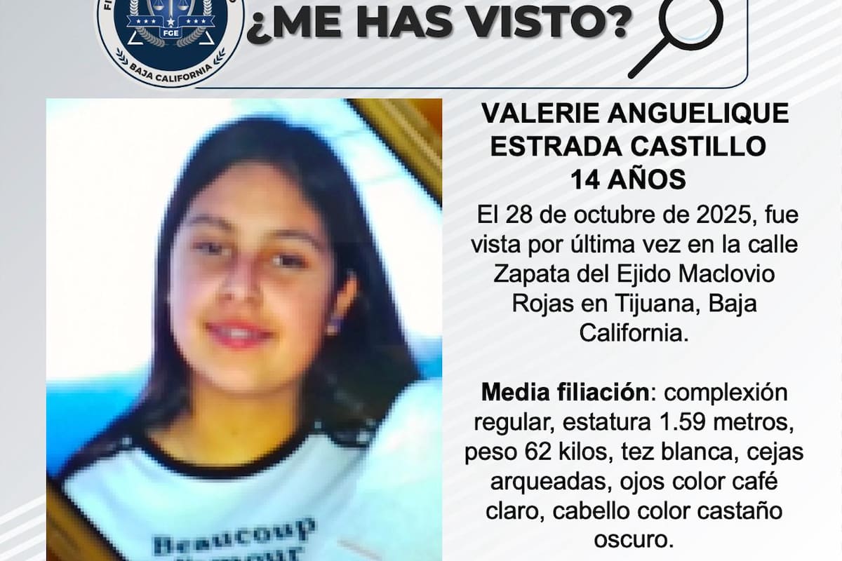 Se busca a Valerie Anguelique Estrada Castillo de 14 años