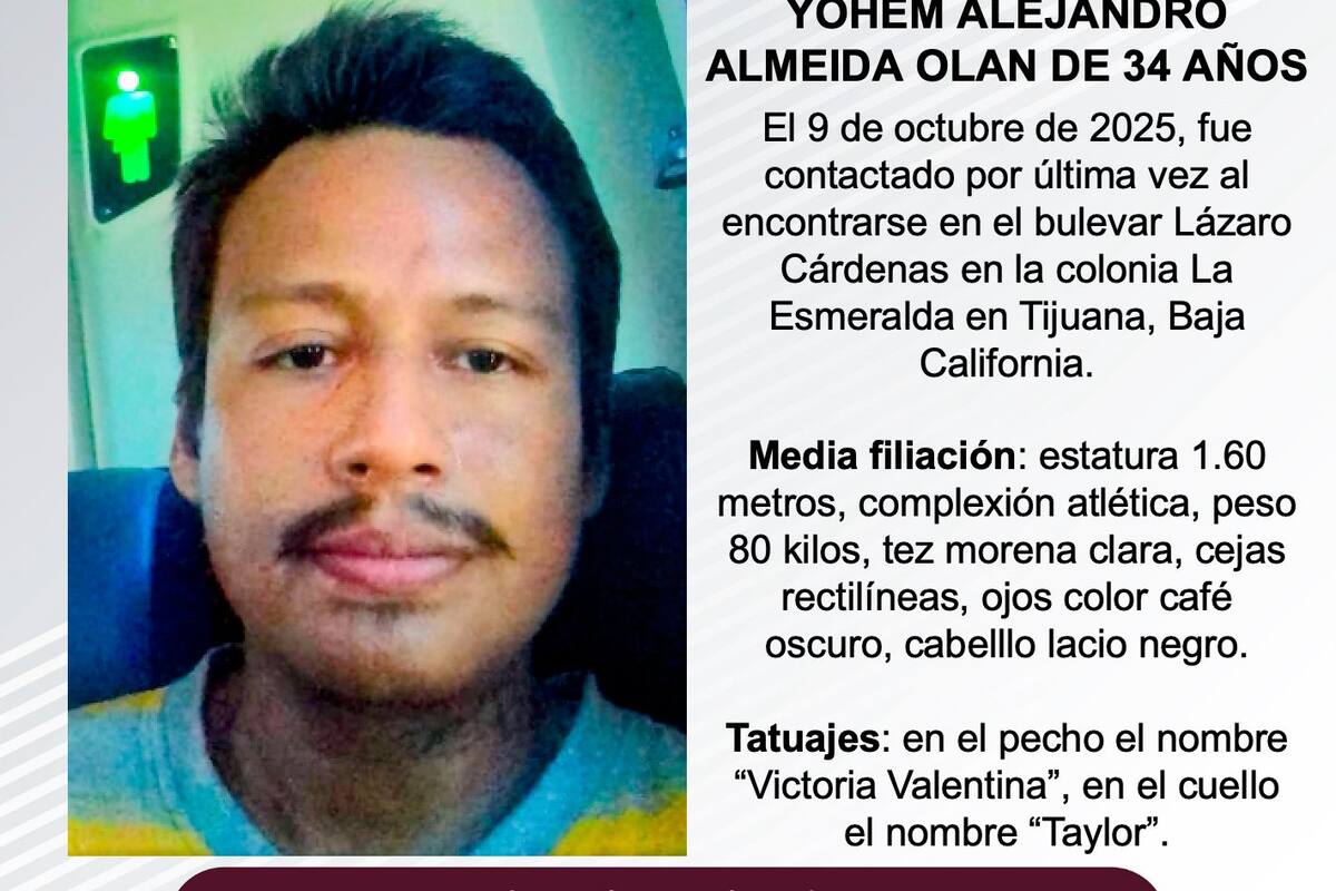 Se busca a Yohem Alejandro Almeida Olan de 34 años de edad