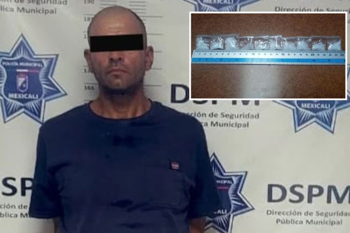 Lo intervienen por pedir dinero en la garita y le encuentran metanfetamina