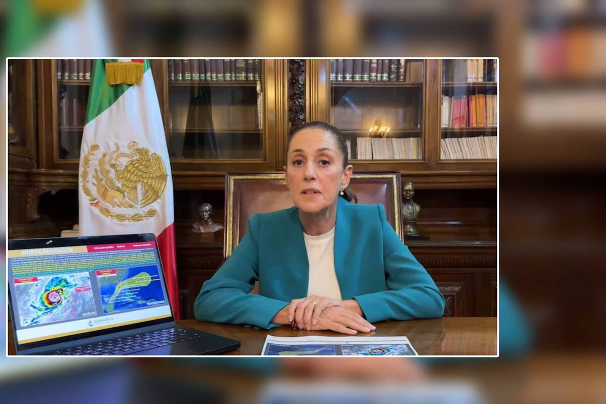 Sheinbaum alerta por huracán Milton en Yucatán; alcanzó categoría 5