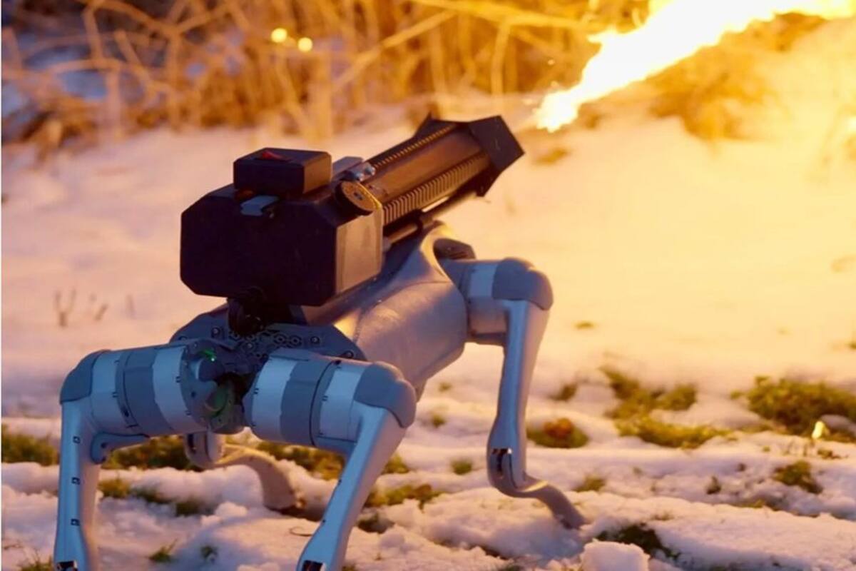 Empresa lanza al mercado su nuevo perro robot con lanzallamas