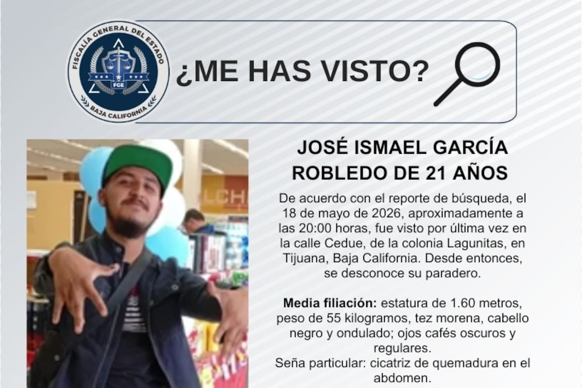 Se busca José Ismael García Robledo de 21 años de edad