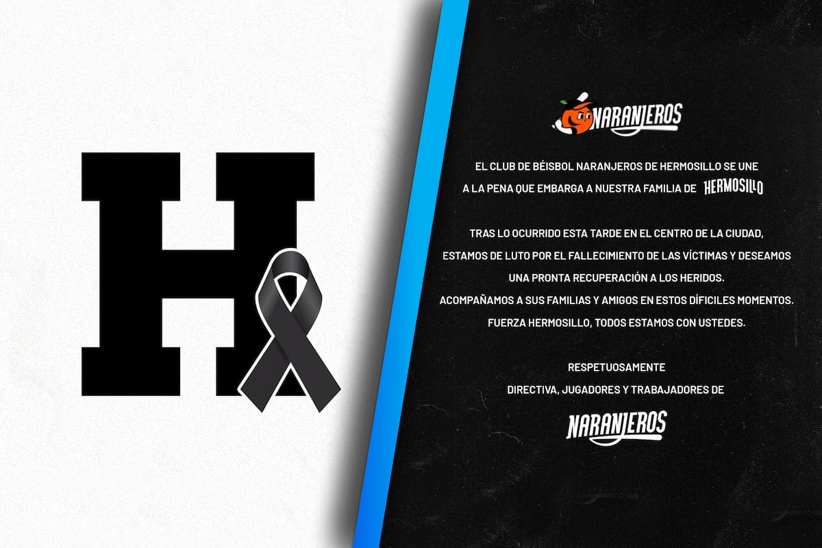 Naranjeros de Hermosillo se une al luto por las víctimas del incendio en el centro de la ciudad