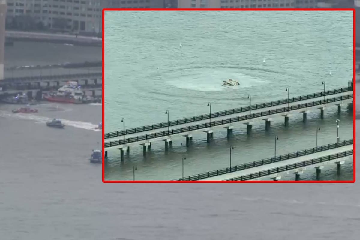 6 personas mueren tras caer helicóptero en río Hudson