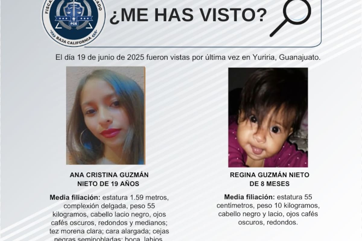 Se busca a Ana Cristina Guzmán Nieto y a Regina Guzmán Nieto