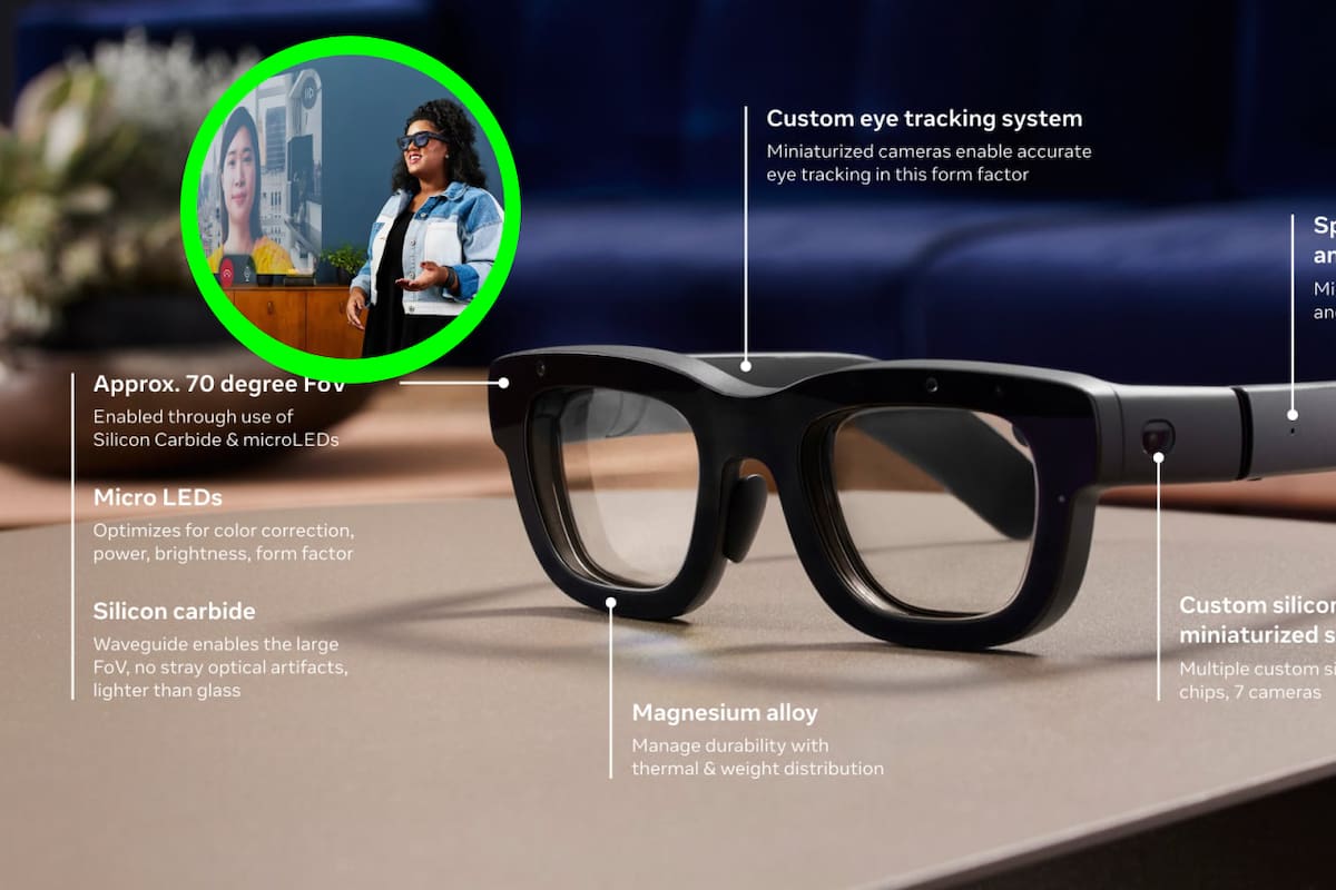 Meta: presentó el primer prototipo de gafas inteligentes de realidad aumentada