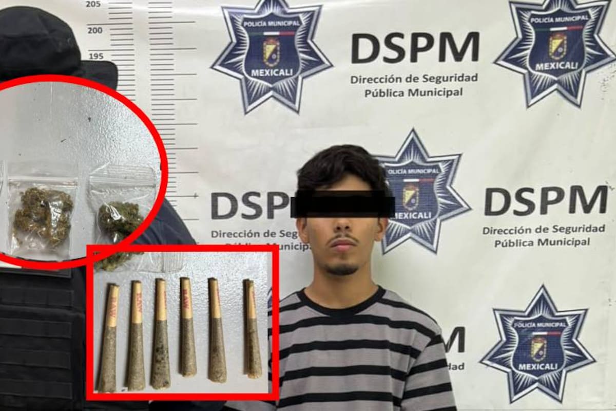 Se enoja con policías que le marcaron el alto y termina detenido con droga