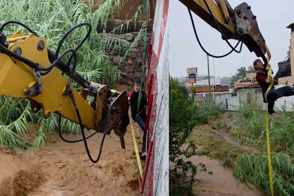 Rescatan a hombre de arroyo en Nogales