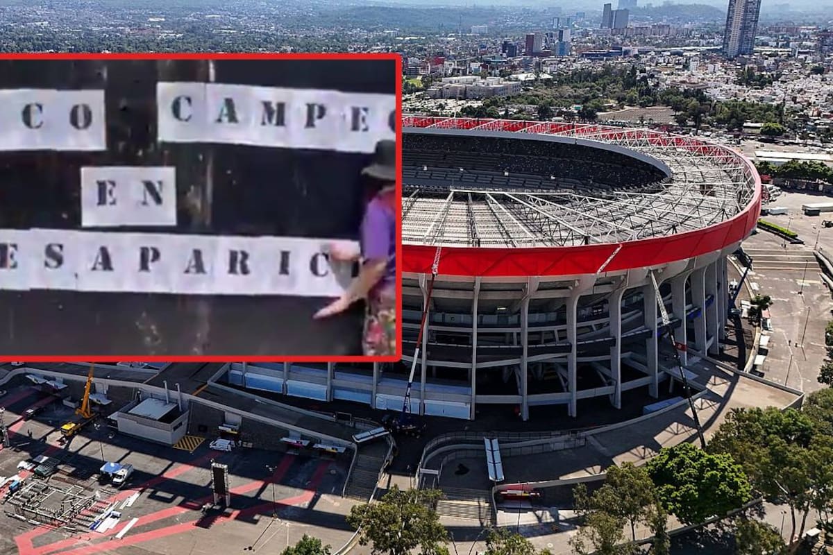 “México: Campeón en Desaparición”, Familias buscadoras pegan fichas de desaparecidos en los alrededores del Estadio Azteca y exigen que no las retiren