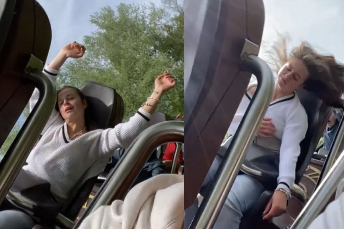 Mujer se desmaya en plena montaña rusa y despierta entre risas