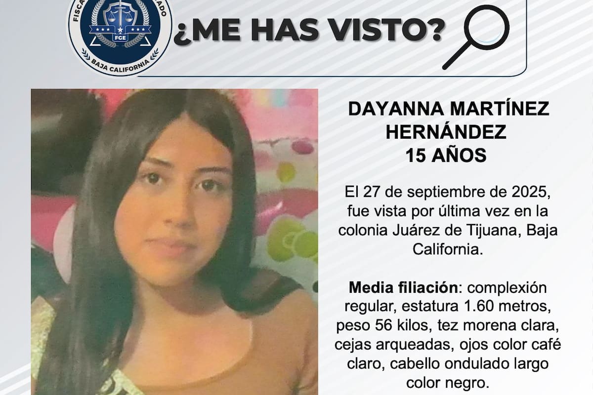 Se busca a Dayanna Martínez Hernández de 15 años
