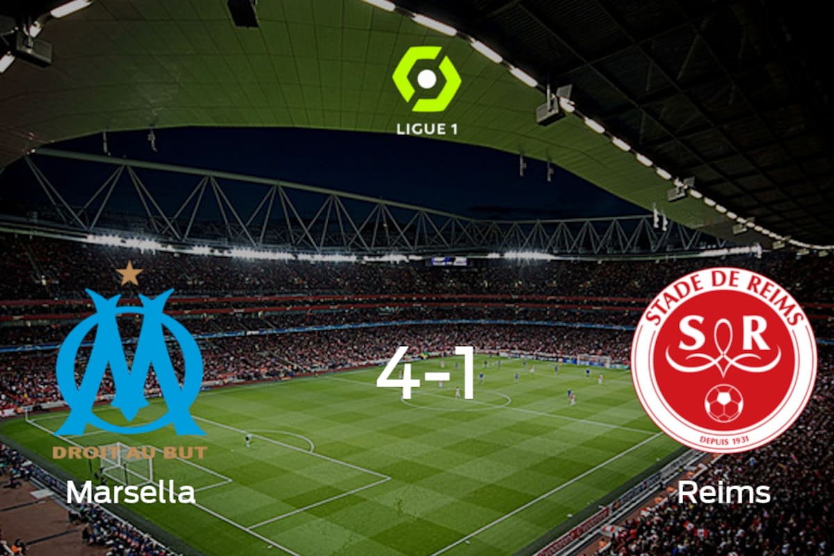 Olympique de Marsella se lleva la victoria tras golear 4-1 a Stade de Reims