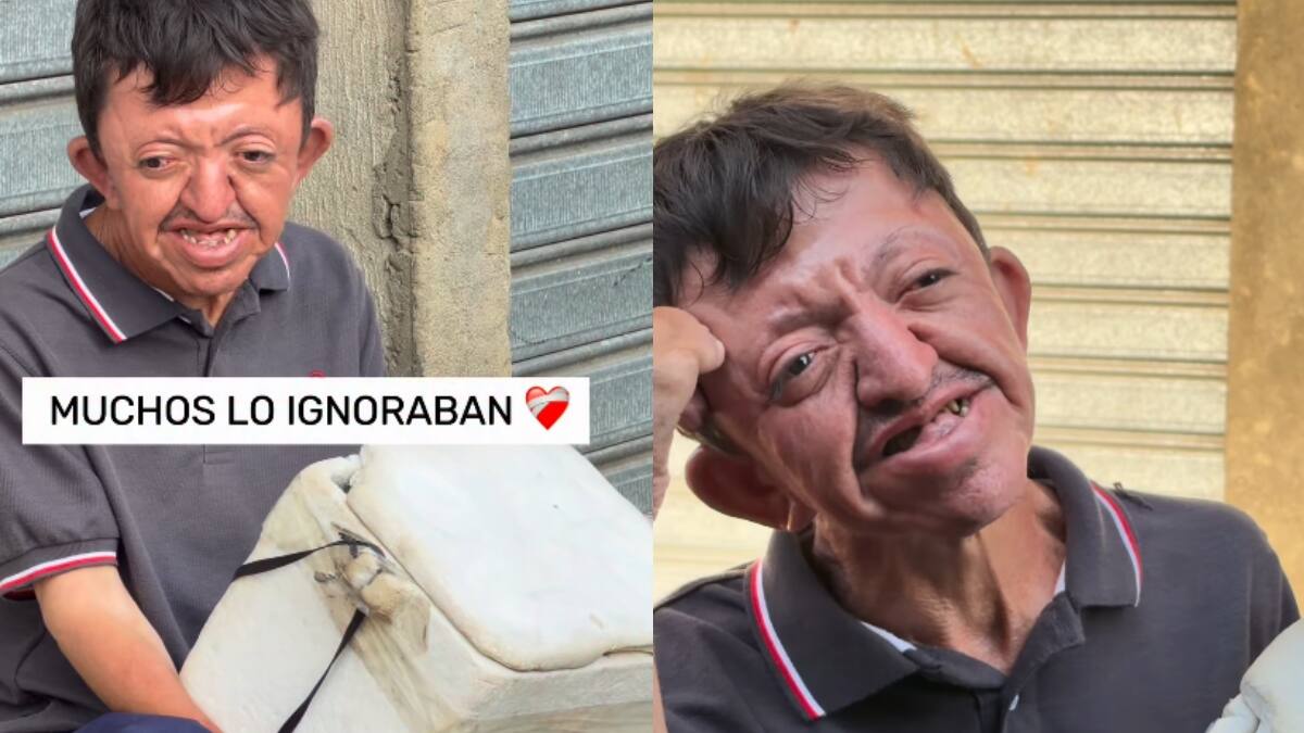 “Todas las noches lloro por mis padres; me gustaría vender más”: vendedor ambulante con discapacidad es ignorado por todos, pero influencer lo ayuda