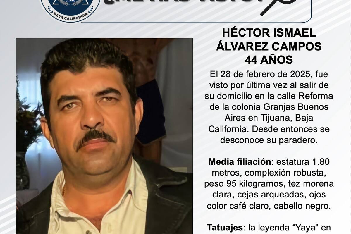 Se busca a Héctor Ismael Álvarez Campos de 44 años de edad
