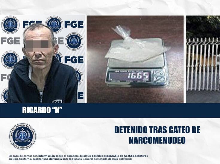 En cateo queda detenido presunto vendedor de drogas