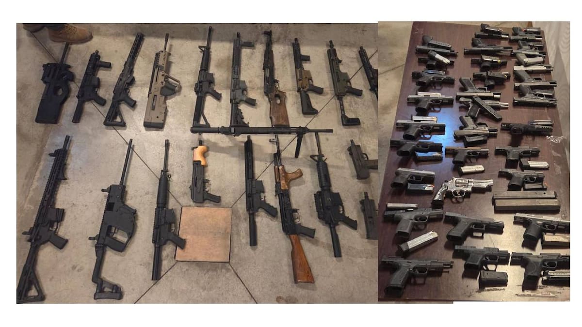 Un total de 114 armas de fuego, entre las que se encuentran 62 armas largas y 52 cortas, en su mayoría de alto poderl Foto: Cortesía