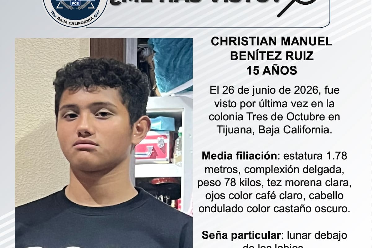 Se busca Christian Manuel Benítez Ruiz de 15 años