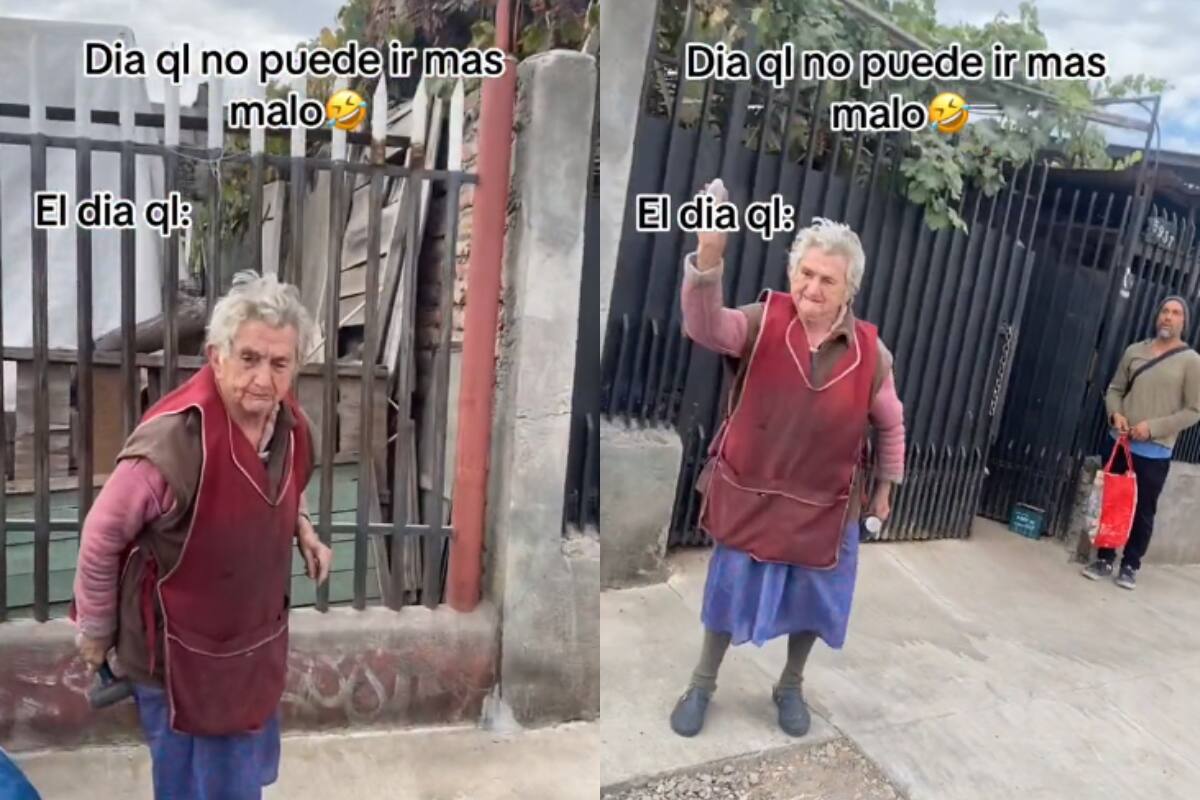 Anciana explota de coraje y golpea con un martillo el auto de un joven (VIDEO)