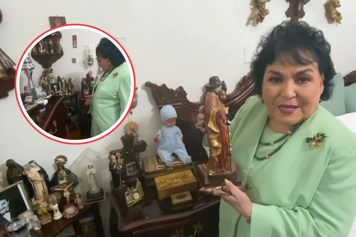 Tras polémica entrevista de un reo identificado como “Beto”, donde acusa a Carmen Salinas de presuntos rituales con menores, resurge video en el que la actriz muestra los altares religiosos que tenía en su habitación