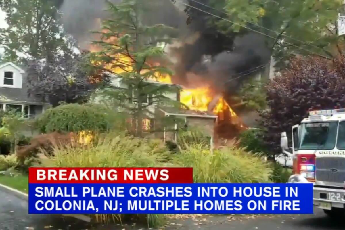 Cae avioneta y provoca fuego en casas de Nueva Jersey