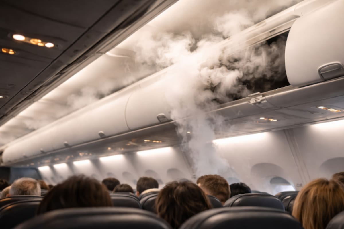 Incendio en batería portátil provoca emergencia en pleno vuelo, pasajeros y tripulantes tuvieron que ser atendidos or inhalación de humo