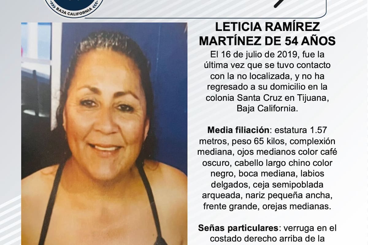 Se busca a Leticia Ramírez Martínez de 54 años