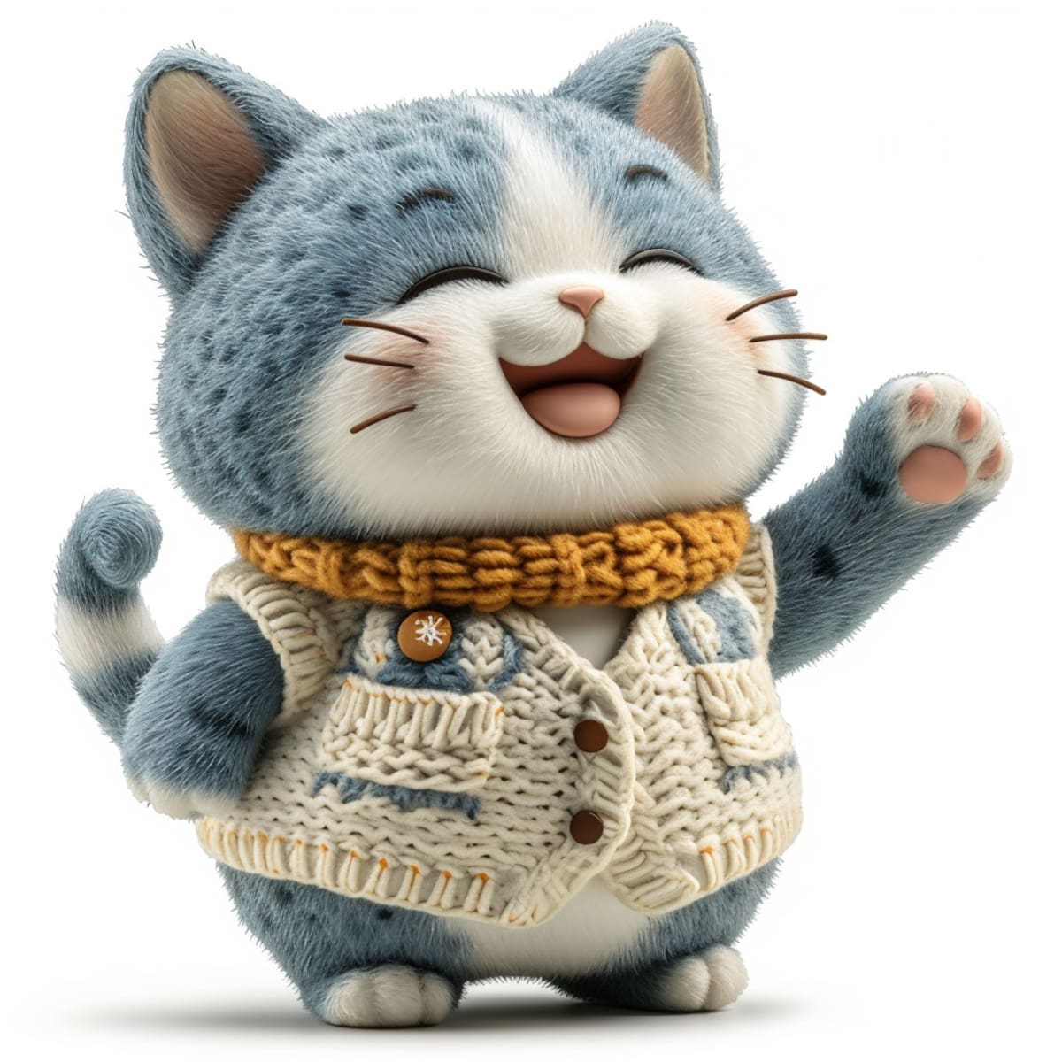 La imagen generada por la inteligencia artificial refleja a un Benito alegre y feliz.