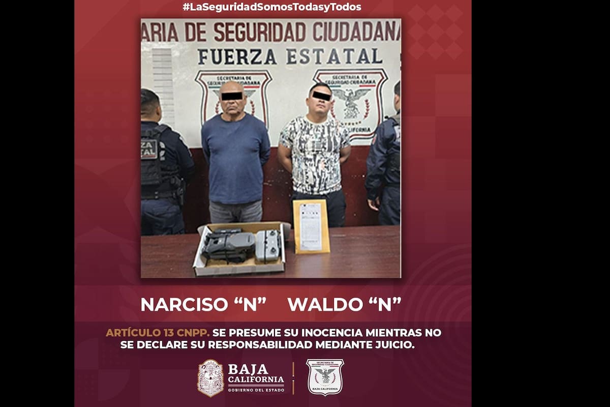 Fuerza Estatal asegura drone con droga y detiene a dos personas