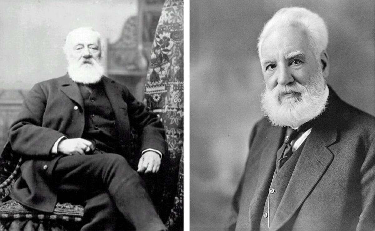 Antonio Meucci y Alexander Graham Bell, respectivamente.