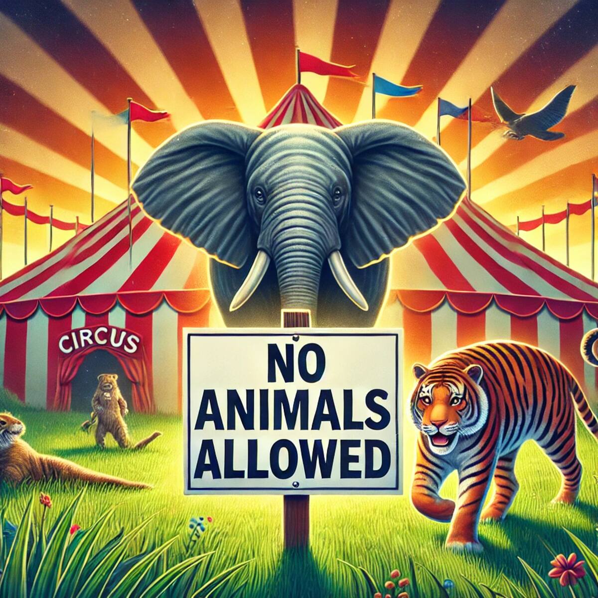 En México, los animales en circos ya no son permitidos. / Imagen Ilustrativa generada con IA (Chatgpt).