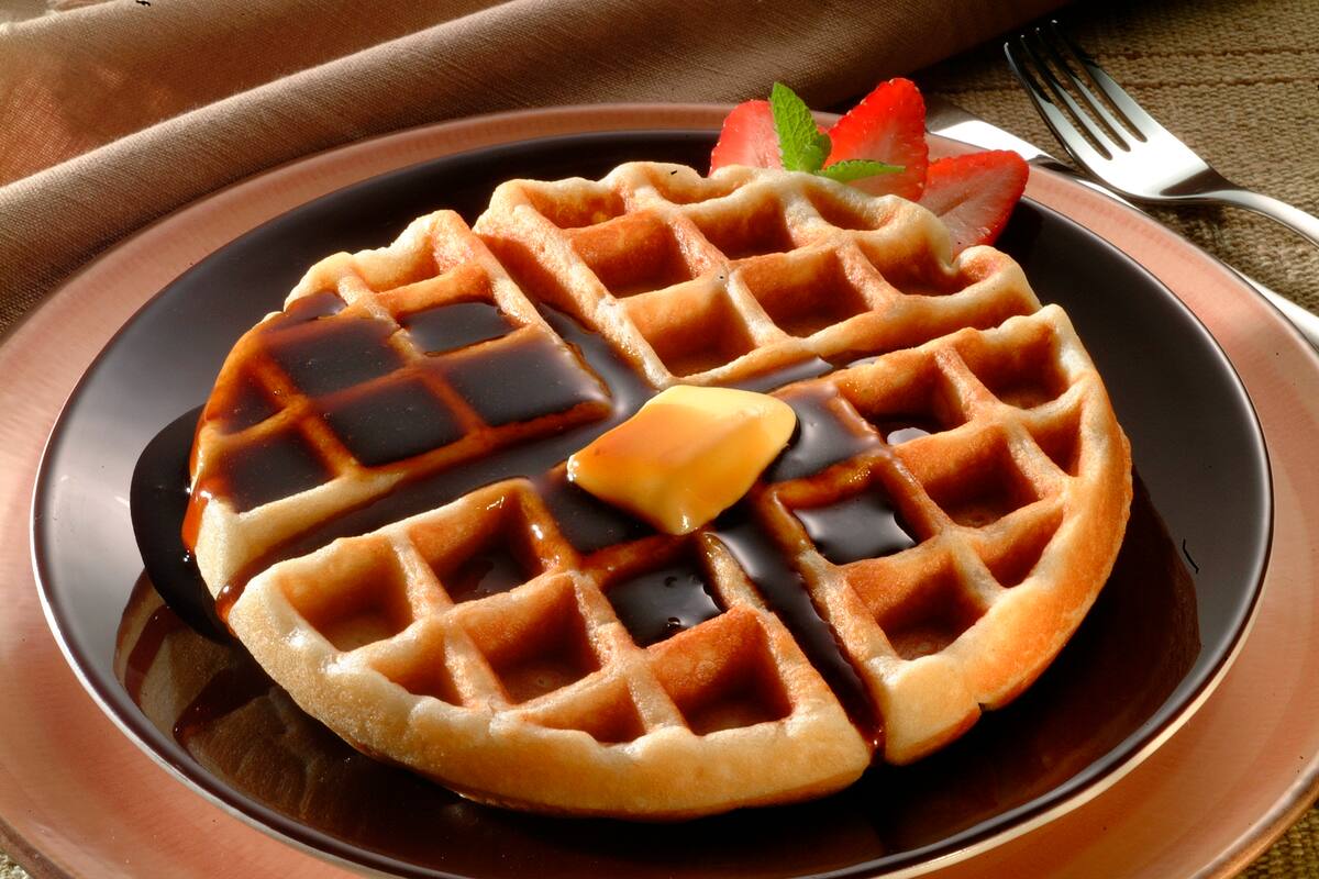 Waffles con manzana
