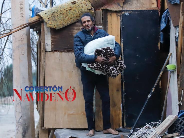 Cobertón Navideño: Emanuel recibe cobijas para hacer cálida su casa