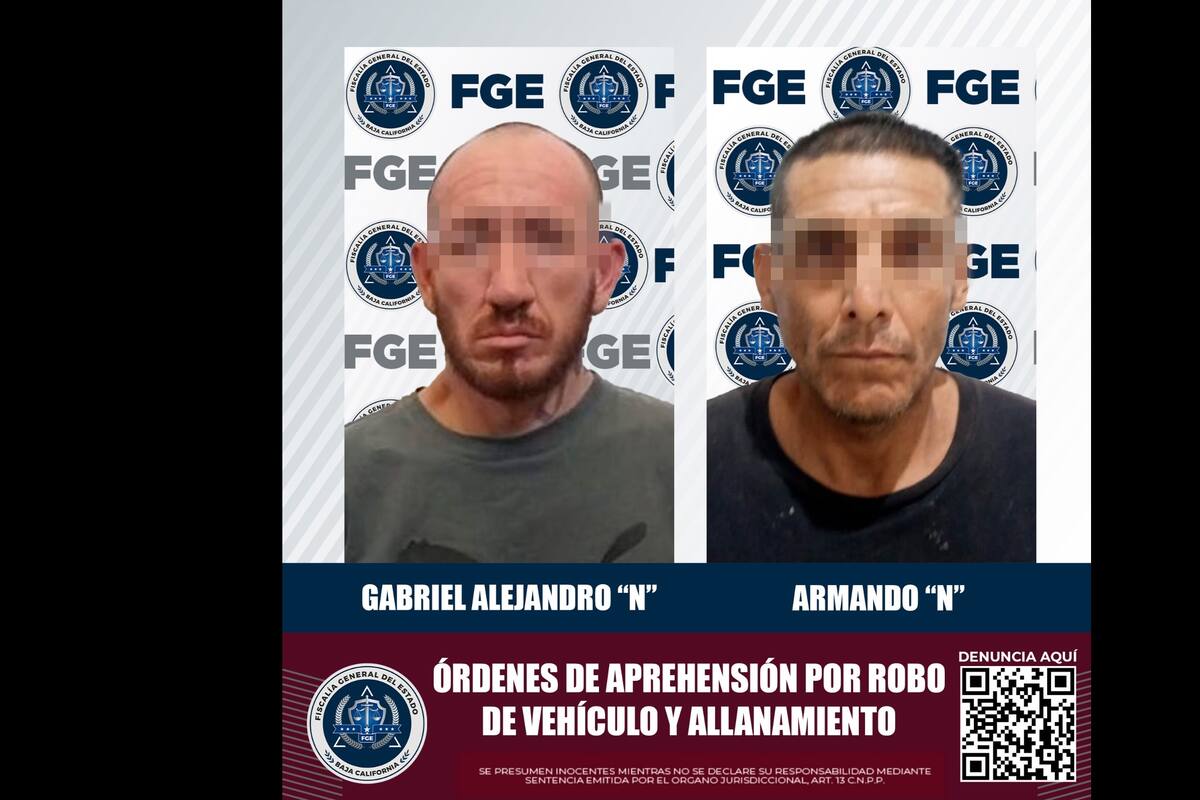 Capturan a dos prófugos de la justicia por robo de vehículo y allanamiento