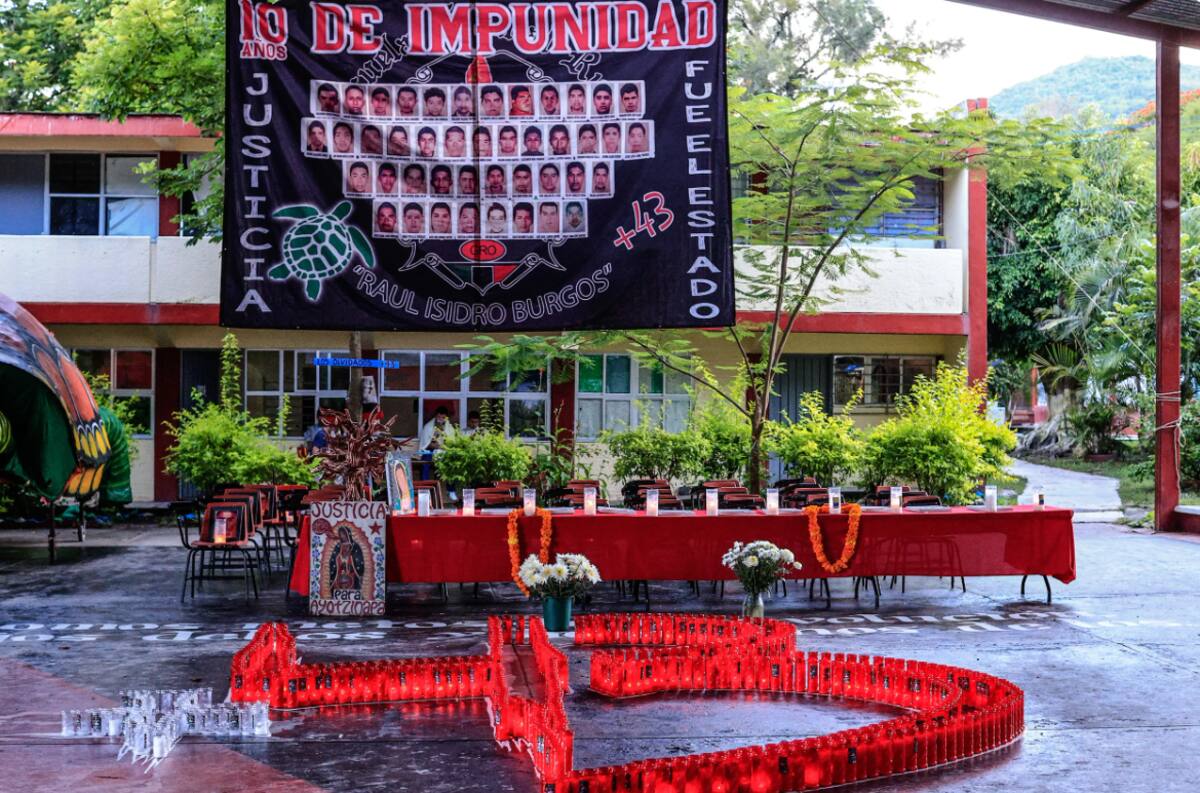 En el interior de la Escuela Normal Rural de Ayotzinapa "Raúl Isidro Burgos", ubicada en el municipio de Tixtla, Guerrero, México. / EFE-David Guzmán.