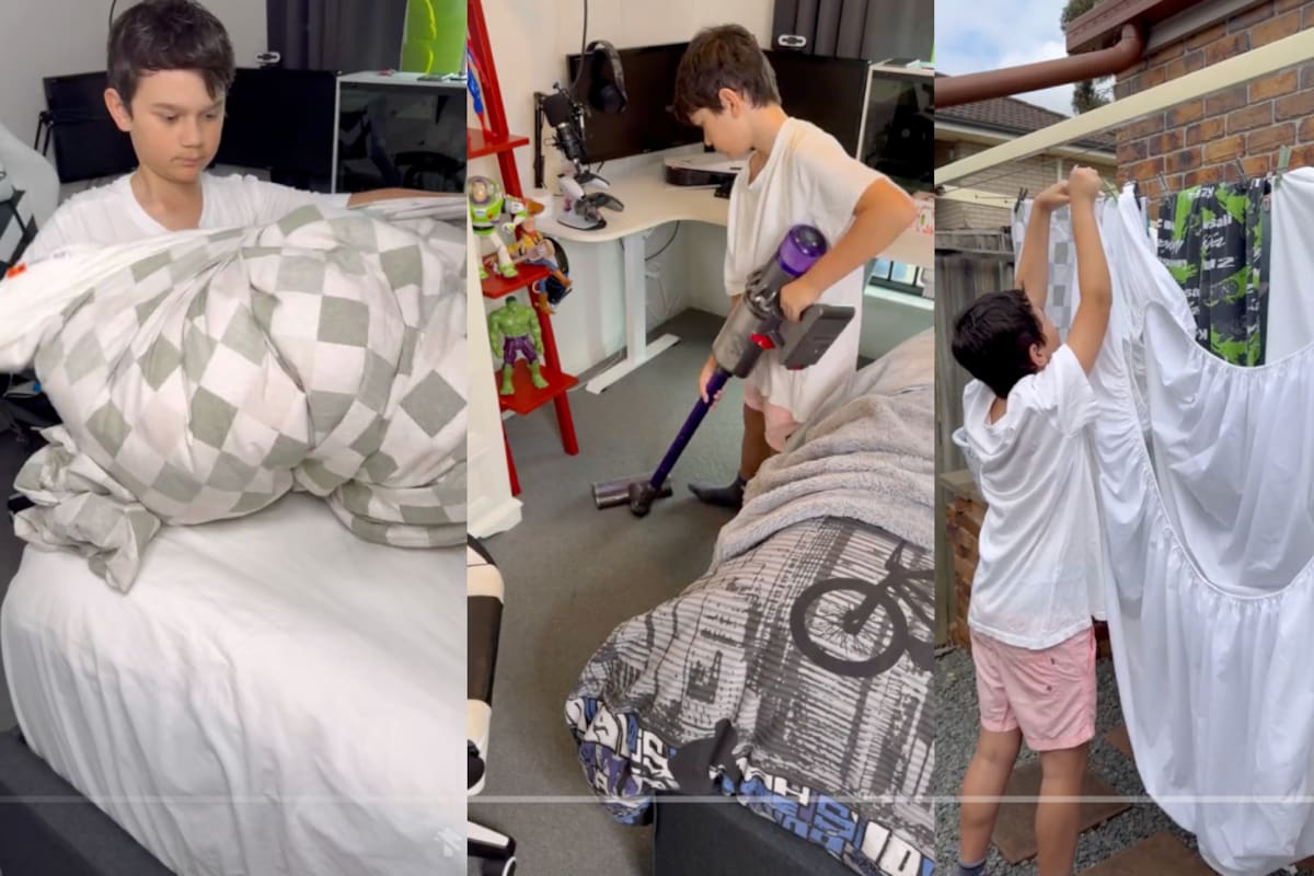 Niño se convierte en la sensación de TikTok al demostrar cómo limpia su cuarto (VIDEO)