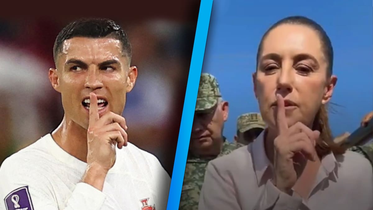 Claudia Sheinbaum se hace viral en TikTok por ser comparada con Cristiano Ronaldo debido a gestos que hizo cuando fue confrontada por damnificados en Veracruz