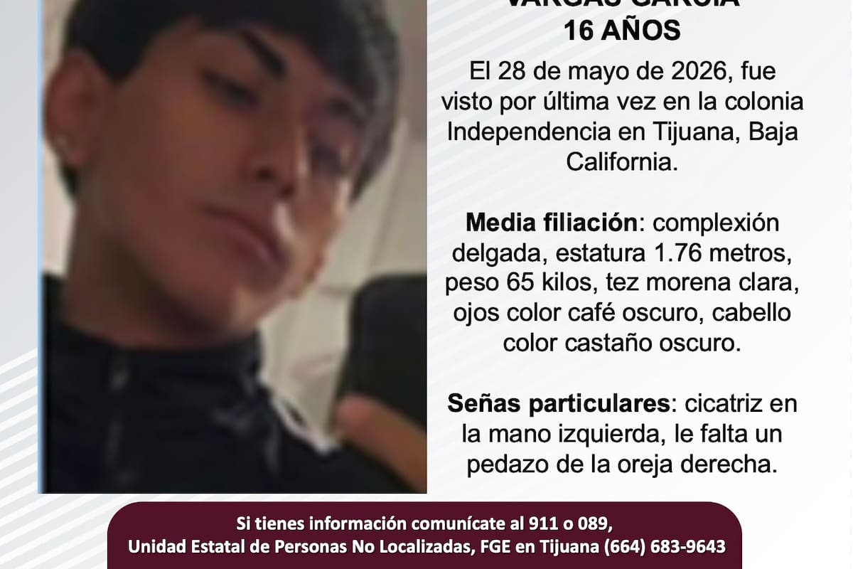 Se busca William Alexander Vargas García de 16 años de edad
