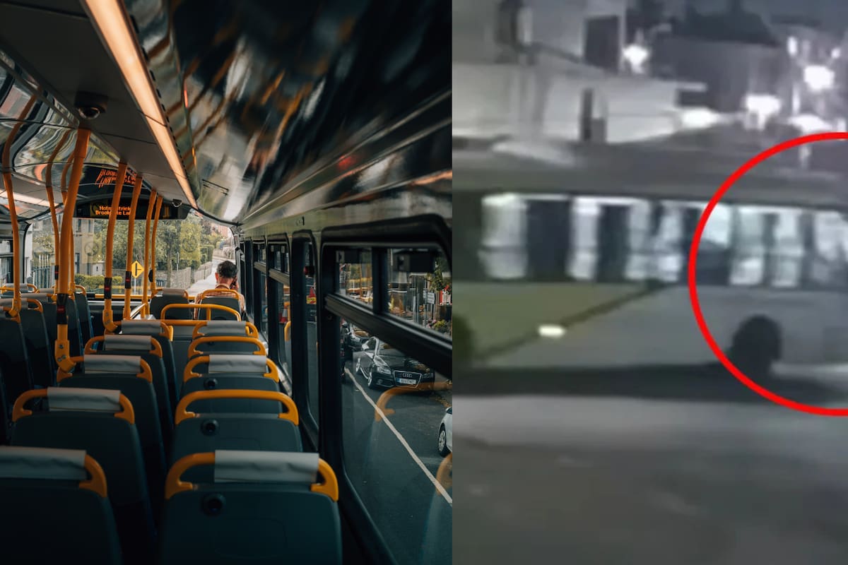 VIDEO: Se quedó dormido y cayó por la ventana del transporte público