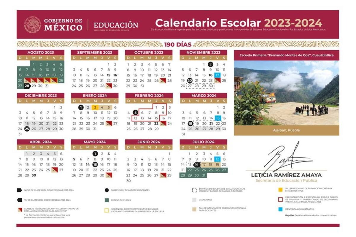 La Secretaría de Educación Pública (SEP) dio a conocer el calendario escolar de 190 días efectivos de clases. | Foto: SEP