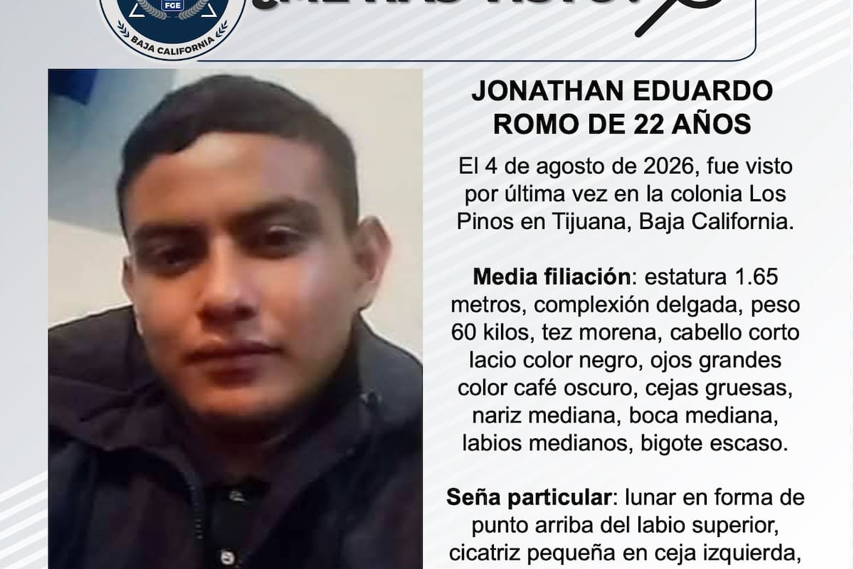 Se busca Jonathan Eduardo Romo de 22 años