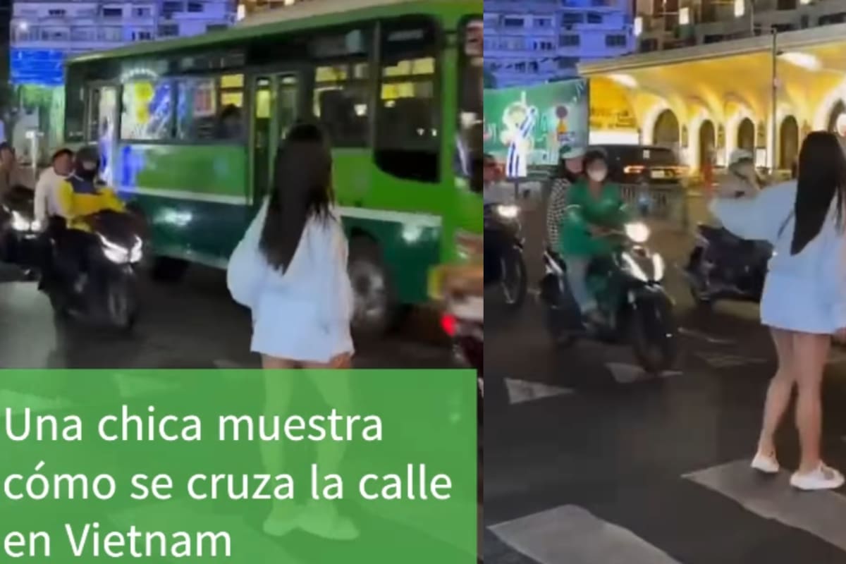 “Me muero, mejor no cruzo”: joven vietnamita muestra la arriesgada forma de atravesar el tráfico en su país